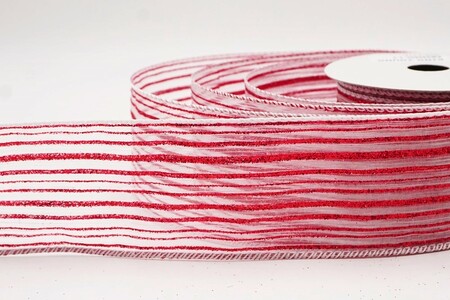 White Metallic Sheer Fine Pinstripe Ribbon_KW0456GC-1-1